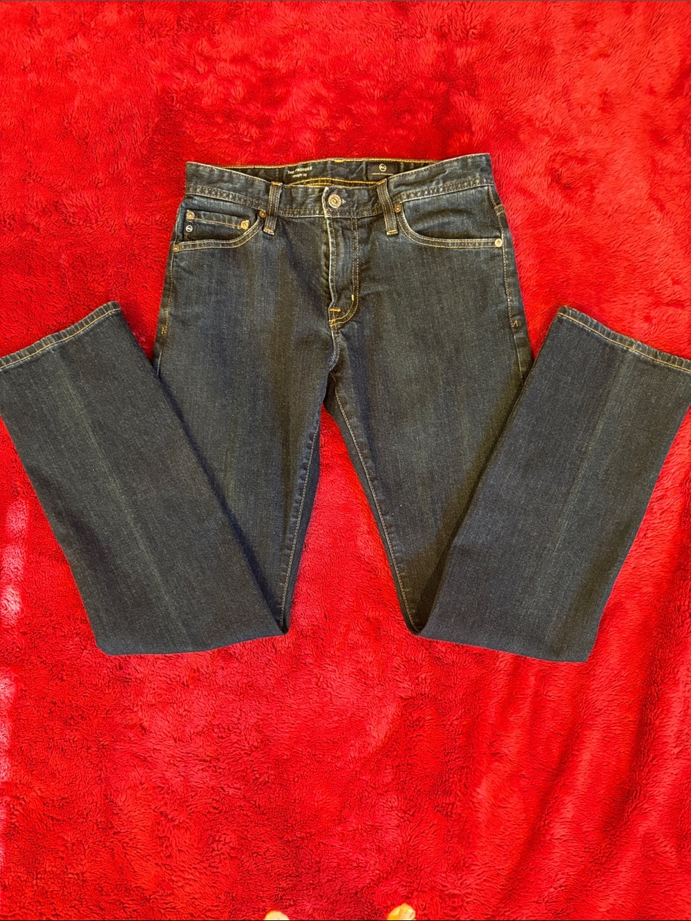 AG Adriano Goldschmied “The Protege” Dark Wash Straight Leg Blue Jeans